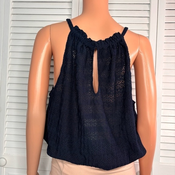 New RAMY BROOK Navy Blue Texture Noah Tank Top Shirt Size Large - Picture 10 of 11